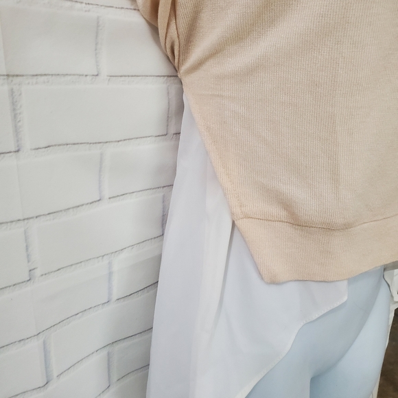 Patrizia Luca Milano Twofer White and Peach Blouse - Picture 3 of 9